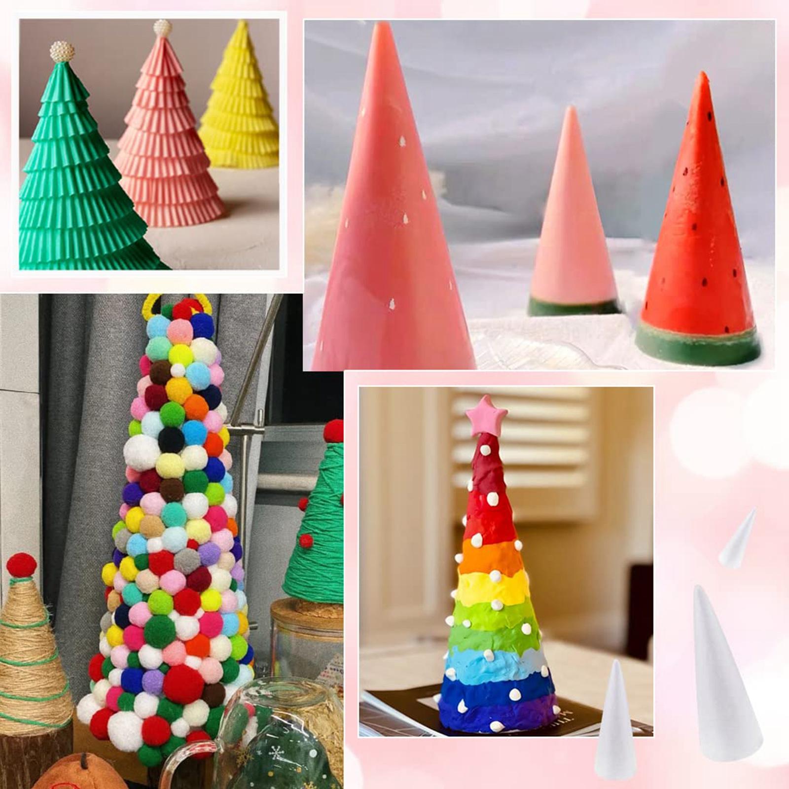 Art Craft Holiday - مخاريط فوم بيضاء من البوليسترين للحرف