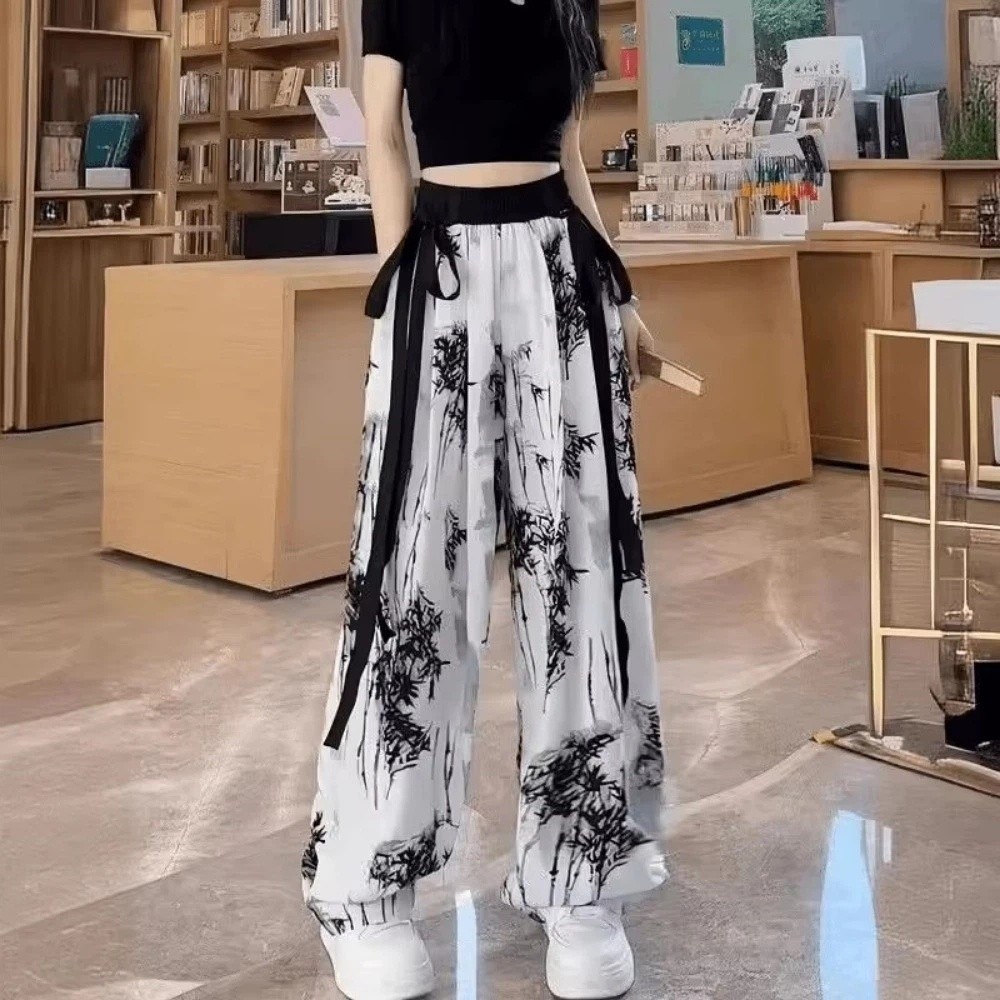 Silk Painting Dye - بنطلون كاجوال بتصميم ريترو من الحرير