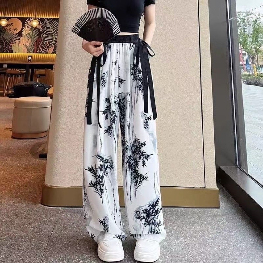 Silk Painting Dye - بنطلون كاجوال من الحرير الجليدي بتصميم